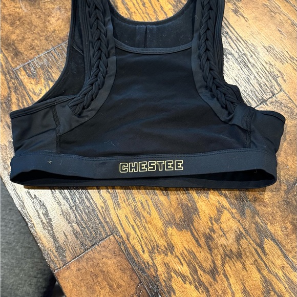 CHESTEE Black Sports‎ Bra with Braided Detail - Picture 2 of 3